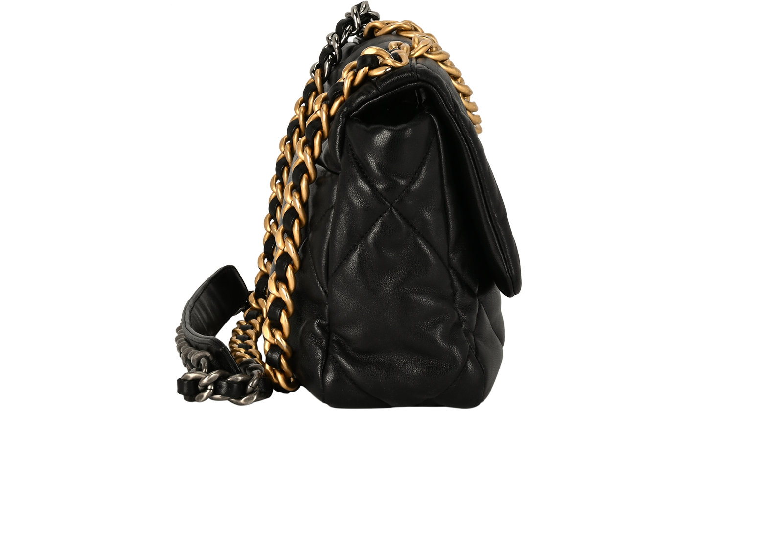 Small Flap 19, &pound;3,100, Black, Lambskin Leather, Bottom view